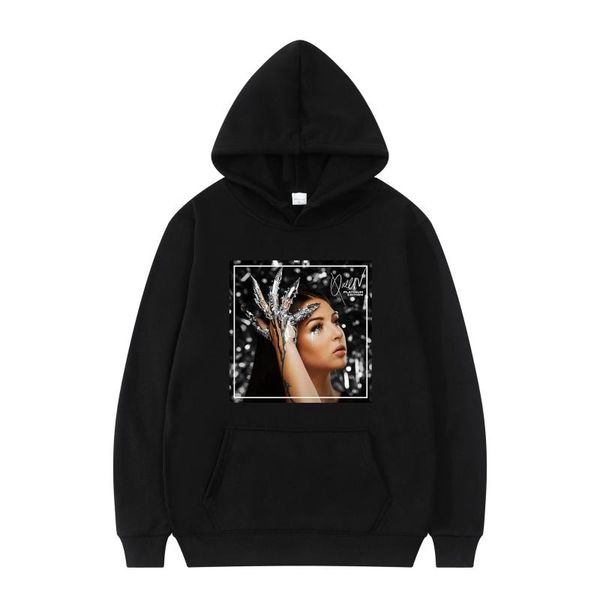 men's hoodies & sweatshirts 2021 style eva queen printed oversized fashion funny clothing long -sleeves wears hip- streetwears, Black