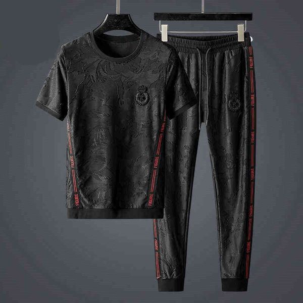 high-end luxury leisure sports suit men's summer loose korean trend set of clothes men's t shirt short sleeve trousers two-piece g, Gray
high-end luxury leisure sports suit men's summer loose korean trend set of clothes men's t shirt short sleeve trousers two-piece g, Gray