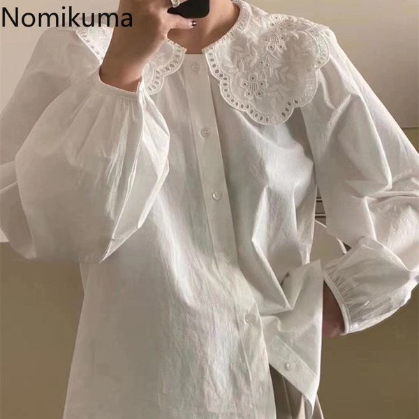 nomikuma sweet lace embroideried peter pan collar shirt causal long sleeve spring new blusas femme korean blouses 6f348 210427, White
nomikuma sweet lace embroideried peter pan collar shirt causal long sleeve spring new blusas femme korean blouses 6f348 210427, White