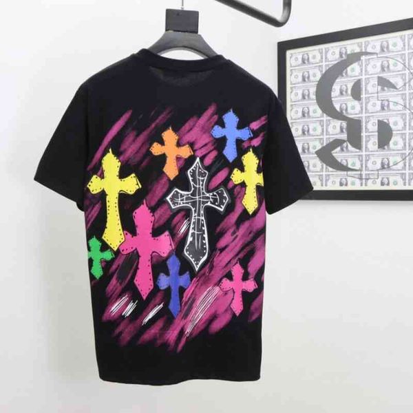 ch croche sanskrit cross gradient print men's and women's round neck short sleeve t-shirt, White;black
ch croche sanskrit cross gradient print men's and women's round neck short sleeve t-shirt, White;black