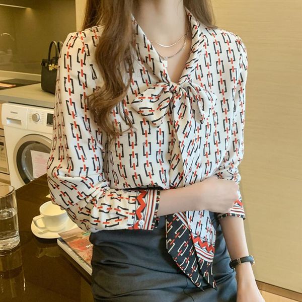 chiffon blouse women early autumn 2021 retro light luxury design shirts sense chain print floating tie long sleeve women's blouses &, White
chiffon blouse women early autumn 2021 retro light luxury design shirts sense chain print floating tie long sleeve women's blouses &, White