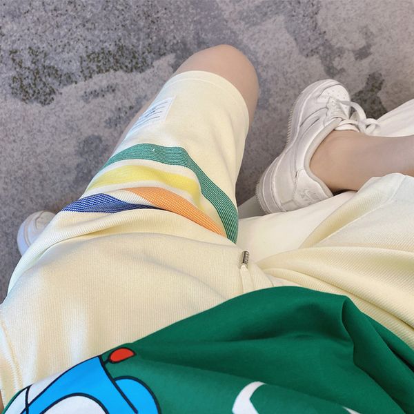 tide tb four bar rainbow shorts ice silk knitted sports capris 21 couples men and women summer wide leg straight guard pants, White;black
tide tb four bar rainbow shorts ice silk knitted sports capris 21 couples men and women summer wide leg straight guard pants, White;black
