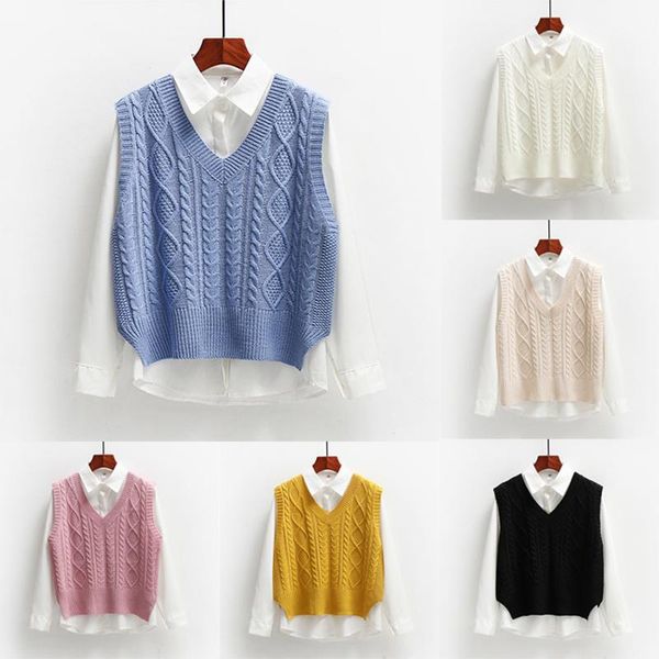 women's vests sleeveless knitted sweater waistcoat vest autumn and winter fashion korean loose all-match v-neck outwear, Black;white
women's vests sleeveless knitted sweater waistcoat vest autumn and winter fashion korean loose all-match v-neck outwear, Black;white