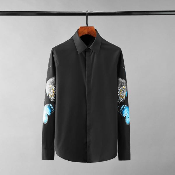 minglu cotton male shrits long sleeve flower butterfly printed casual mens dress shirts slim fit party man men's, White;black
minglu cotton male shrits long sleeve flower butterfly printed casual mens dress shirts slim fit party man men's, White;black