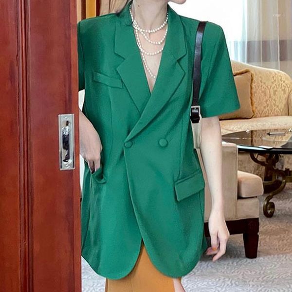 women's suits & blazers 2021 retro spring and summer short-sleeved green suit jacket thin temperament fashion casual small, White;black
women's suits & blazers 2021 retro spring and summer short-sleeved green suit jacket thin temperament fashion casual small, White;black