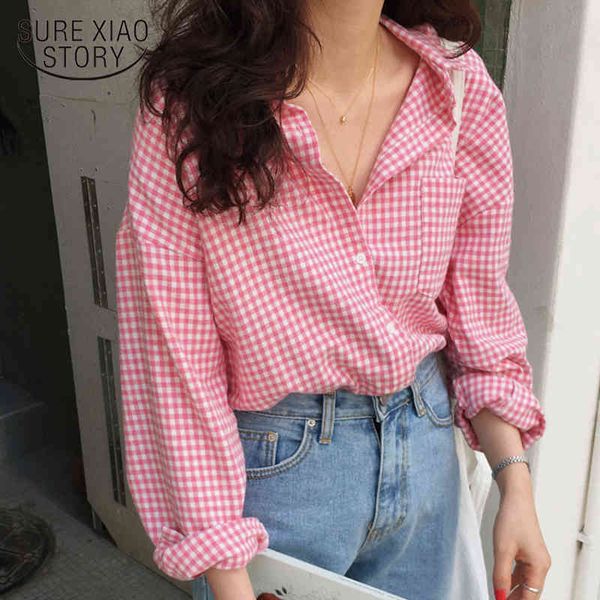casual long sleeve plus size blouse autumn pink plaid single-breasted shirt women loose cardigan ladies 10966 210415, White
casual long sleeve plus size blouse autumn pink plaid single-breasted shirt women loose cardigan ladies 10966 210415, White