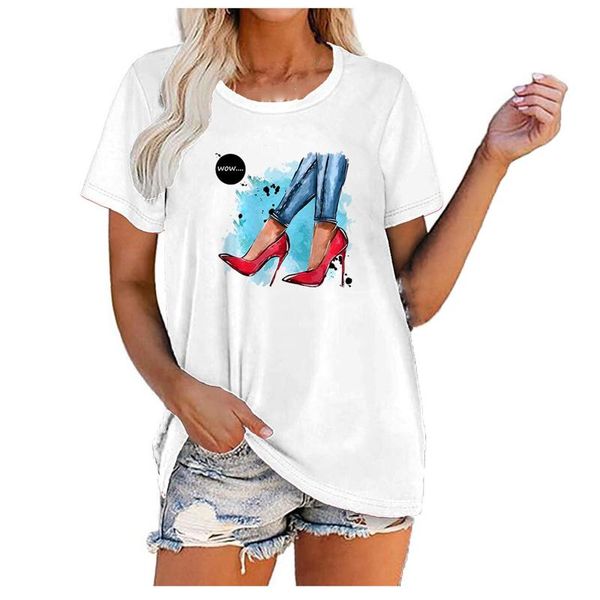 women's t-shirt printed high heels women t-shirts summer crew-neck oversized harajuku patriotic tee y2k camiseta de mujer, White
women's t-shirt printed high heels women t-shirts summer crew-neck oversized harajuku patriotic tee y2k camiseta de mujer, White