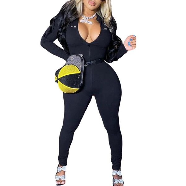 women's long sleeve sport jumpsuit casual solid color v-neck romper tight high waist zipper clothing yoga wear gym, White;black
women's long sleeve sport jumpsuit casual solid color v-neck romper tight high waist zipper clothing yoga wear gym, White;black