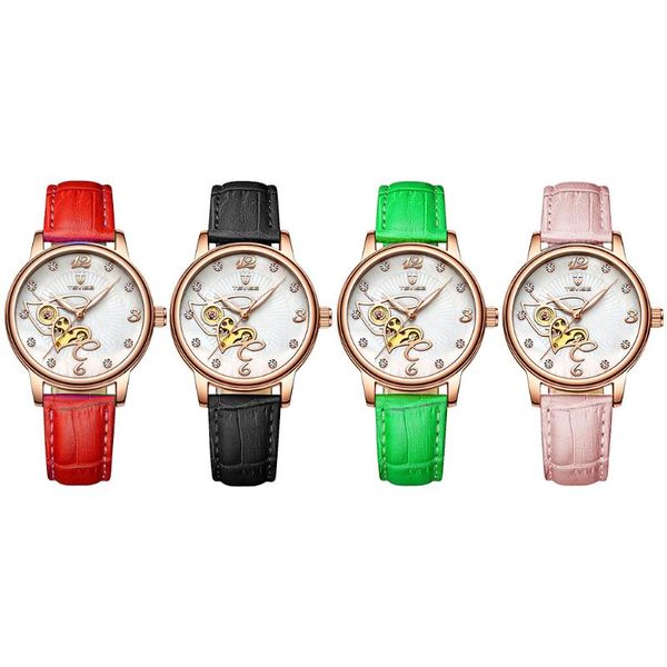 wristwatches classic crystal love automatic mechanical watches women leather wrist watch, Slivery;brown
wristwatches classic crystal love automatic mechanical watches women leather wrist watch, Slivery;brown
