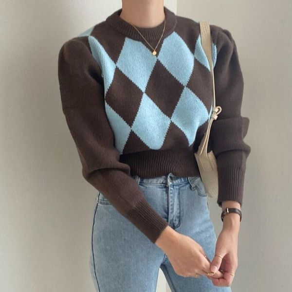 women's sweaters autumn winter warm hit color argyle sweater simple bottoming pullover 2021 o neck long sleeve knitted woman, White;black
women's sweaters autumn winter warm hit color argyle sweater simple bottoming pullover 2021 o neck long sleeve knitted woman, White;black