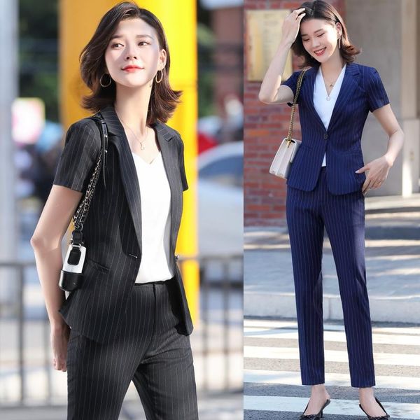 women's suits & blazers summer formal office ladies black blazer women business with pant and jacket sets short sleeve ol styles, White;black
women's suits & blazers summer formal office ladies black blazer women business with pant and jacket sets short sleeve ol styles, White;black