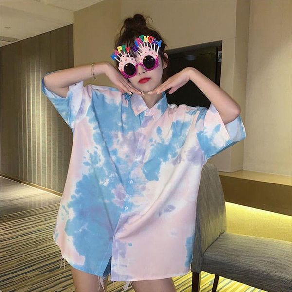 women's blouses & shirts xej korean fashion chiffon blouse for women tie dye tunic short sleeve tees street style thin summer top, White
women's blouses & shirts xej korean fashion chiffon blouse for women tie dye tunic short sleeve tees street style thin summer top, White