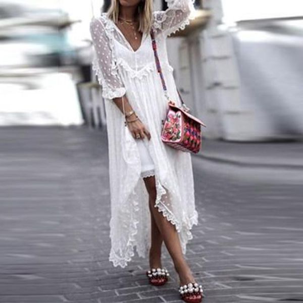 casual dresses elegant deep v-neck solid women dress summer fashion lace hollow out party female beach mesh vestido, Black;gray
casual dresses elegant deep v-neck solid women dress summer fashion lace hollow out party female beach mesh vestido, Black;gray