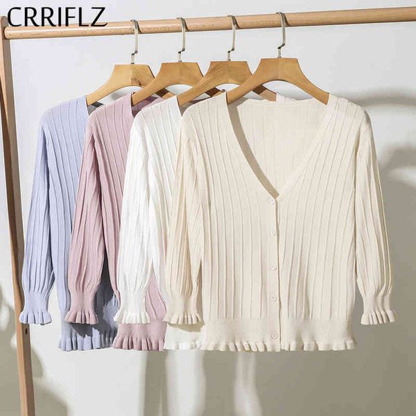 summer thin knitted cardigans sweater women v-neck casual solid single breasted crriflz 210520, White
summer thin knitted cardigans sweater women v-neck casual solid single breasted crriflz 210520, White
