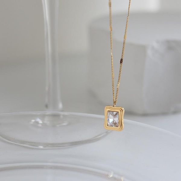 pendant necklaces stainless steel vintage square brick wave necklace clavicle chain design on the neck for women luxury punk accessories jew, Silver
pendant necklaces stainless steel vintage square brick wave necklace clavicle chain design on the neck for women luxury punk accessories jew, Silver
