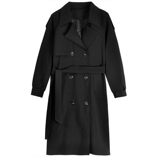 women's trench coats 2021 fashion long for women spring autumn double breasted with belt windbreaker female black overcoats g660, Tan;black
women's trench coats 2021 fashion long for women spring autumn double breasted with belt windbreaker female black overcoats g660, Tan;black