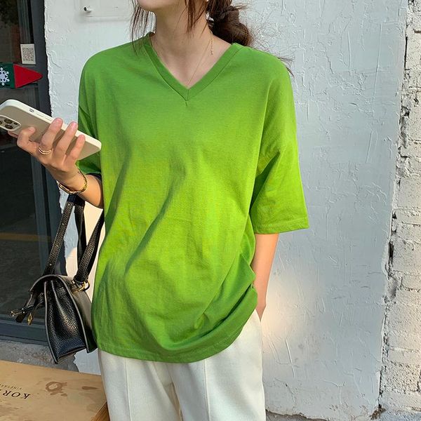 women's t-shirt henchiry summer clothing fashion thin versatile casual backing solid color o trend short sleeve, White
women's t-shirt henchiry summer clothing fashion thin versatile casual backing solid color o trend short sleeve, White