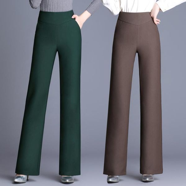 women's pants & capris autumn winter plus size woman high waist wide leg female korean of the thin straight trousers, Black;white
women's pants & capris autumn winter plus size woman high waist wide leg female korean of the thin straight trousers, Black;white