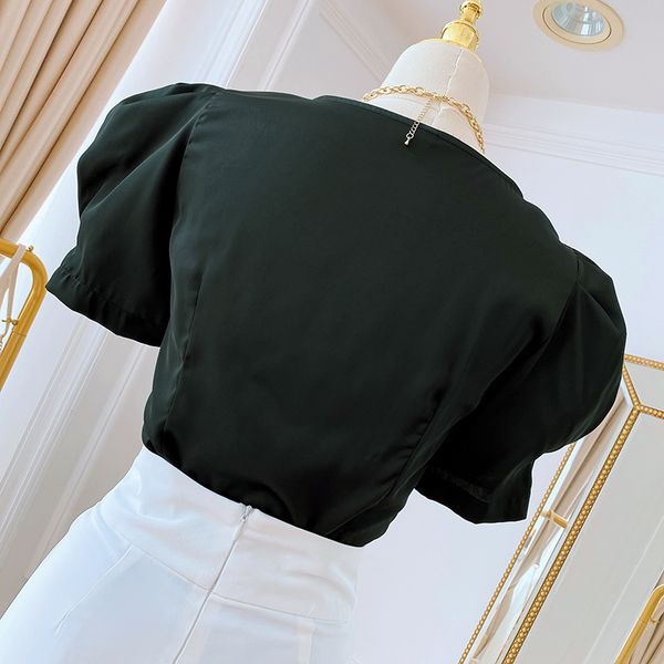 2021 summer new elegant square collar small shirt for women french pleated puff sleeve shirt three-dimensional beaded bow top, White
2021 summer new elegant square collar small shirt for women french pleated puff sleeve shirt three-dimensional beaded bow top, White