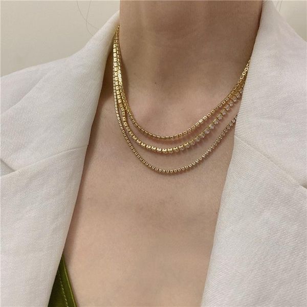 pendant necklaces korean retro geometric zircon layered necklace hip hop jewelry accessories for women golden rhinestone choker, Silver
pendant necklaces korean retro geometric zircon layered necklace hip hop jewelry accessories for women golden rhinestone choker, Silver