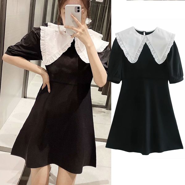casual dresses women splicing collar dress o-neck elasticity lantern sleeve slim waist party 4ppf, Black;gray
casual dresses women splicing collar dress o-neck elasticity lantern sleeve slim waist party 4ppf, Black;gray