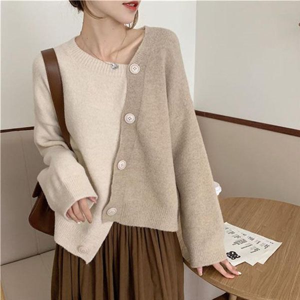women's knits & tees ly varey lin autumn winter women fashion irregular single breasted cardigan female casual long sleeve knitting swe, White
women's knits & tees ly varey lin autumn winter women fashion irregular single breasted cardigan female casual long sleeve knitting swe, White
