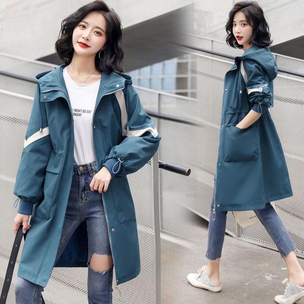women trench coat windbreaker women's long section 2021 autumn korean style loose casual wild tide coats, Tan;black
women trench coat windbreaker women's long section 2021 autumn korean style loose casual wild tide coats, Tan;black