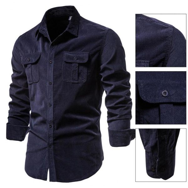 men's casual shirts turn-down collar great stitching slim button decor spring shirt for dating, White;black
men's casual shirts turn-down collar great stitching slim button decor spring shirt for dating, White;black