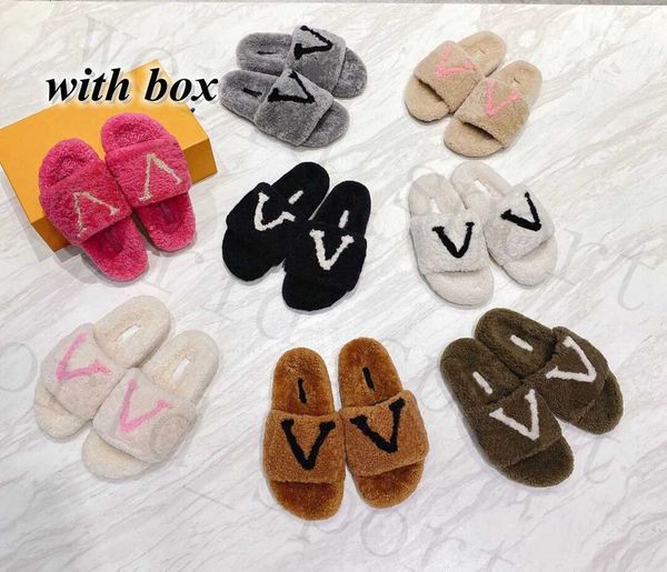 with original luxury designer slippers women ladies cotton fluffy fur slides scuffs striped warm winter indoor braided flip flops flat, Black
with original luxury designer slippers women ladies cotton fluffy fur slides scuffs striped warm winter indoor braided flip flops flat, Black