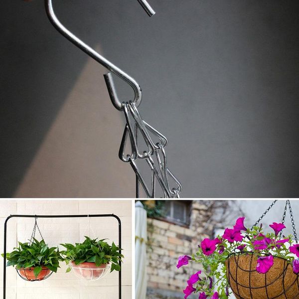 planters & pots 1pcs white / black flower plant pot basket holder hanging chain with s-shape hooks for home garden decoration tools
planters & pots 1pcs white / black flower plant pot basket holder hanging chain with s-shape hooks for home garden decoration tools
