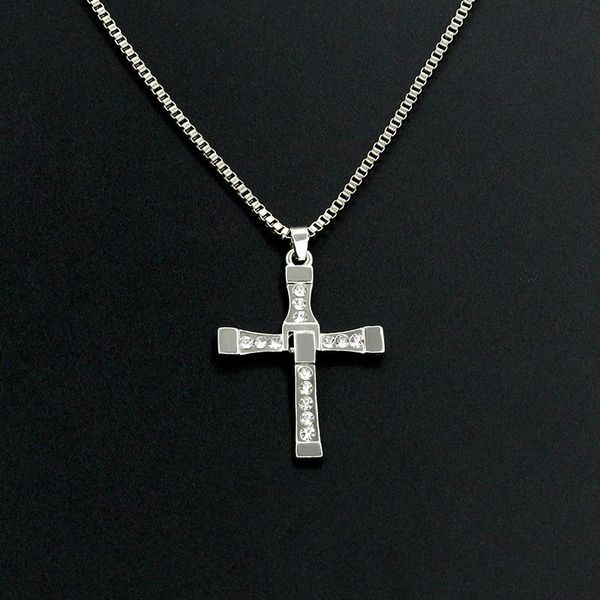 pendant necklaces fast and furious 7 hard gas actor dominic toretto cross men's necklace for men jewelry crystal fashion, Silver
pendant necklaces fast and furious 7 hard gas actor dominic toretto cross men's necklace for men jewelry crystal fashion, Silver