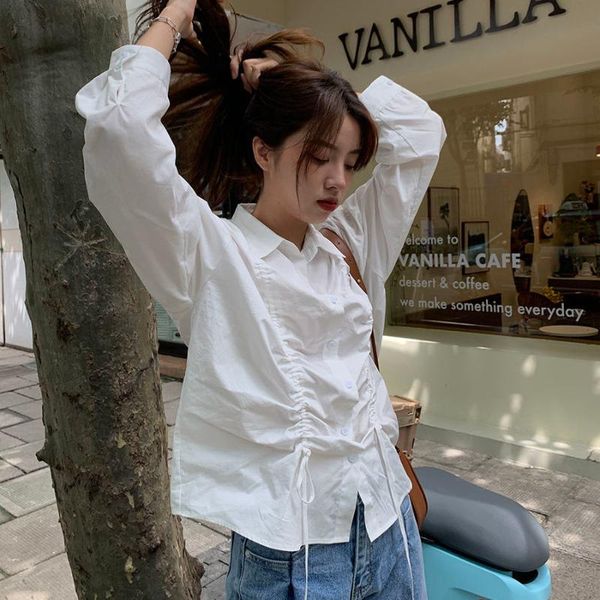 women's blouses & shirts blouse women shirt 2021 spring and autumn long sleeve drawstring white blusas mujer de moda
women's blouses & shirts blouse women shirt 2021 spring and autumn long sleeve drawstring white blusas mujer de moda