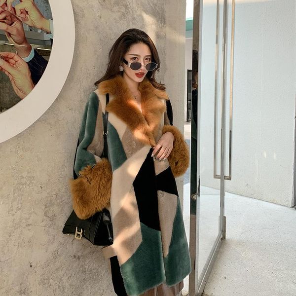 women's fur & faux real female vintage 100% natural wool jacket winter coat women clothes 2021 korean elegant double-faced 19009, Black
women's fur & faux real female vintage 100% natural wool jacket winter coat women clothes 2021 korean elegant double-faced 19009, Black