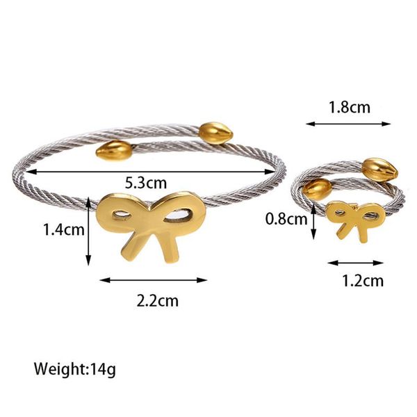 earrings & necklace kejielai bow sign stainless steel charms in gold color frame open ring women elegant jewelry set for wedding, Silver
earrings & necklace kejielai bow sign stainless steel charms in gold color frame open ring women elegant jewelry set for wedding, Silver