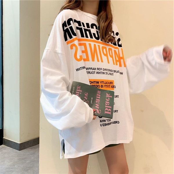 women's hoodies & sweatshirts korean sweatshirt autumn women 2021 cotton letter printing loose long sleeve round neck split casual swe, Black
women's hoodies & sweatshirts korean sweatshirt autumn women 2021 cotton letter printing loose long sleeve round neck split casual swe, Black