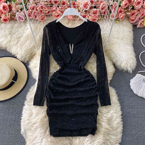 dresses black mesh pleated bodycon dress women elegant v-neck long sleeve high waist draped vestidos female spring summer new, Black;gray
dresses black mesh pleated bodycon dress women elegant v-neck long sleeve high waist draped vestidos female spring summer new, Black;gray