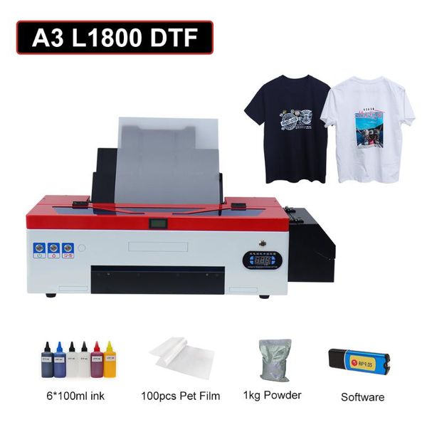 printers a3 l1800 dtf printer t-shirt clothes printing machine pet film converted direct heat transfer for hoodies cap
printers a3 l1800 dtf printer t-shirt clothes printing machine pet film converted direct heat transfer for hoodies cap