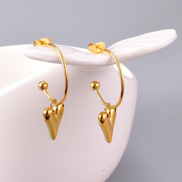 hoop & huggie c earring gold heart drop for women girls fashion jewelry charm stainless steel, Golden;silver
hoop & huggie c earring gold heart drop for women girls fashion jewelry charm stainless steel, Golden;silver