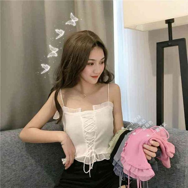 women corset summer womens chiffon camisole tank crop for women, White