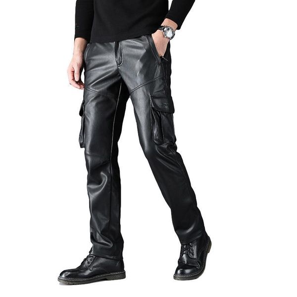 men's pants mens leather cargo motorcycle biker stretch slim fit black pu trousers fleece nightclub designer
men's pants mens leather cargo motorcycle biker stretch slim fit black pu trousers fleece nightclub designer