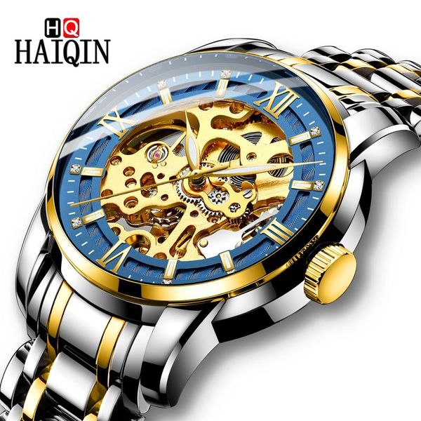 wristwatches haiqin men's watches 2021 gold watch machinery / automatic sports men clock montre homme relogio, Slivery;brown
wristwatches haiqin men's watches 2021 gold watch machinery / automatic sports men clock montre homme relogio, Slivery;brown