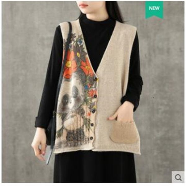 women's vests bear panda sweet pattern single-breasted v-neck vest sweater spring lp1 1hgz, Black;white
women's vests bear panda sweet pattern single-breasted v-neck vest sweater spring lp1 1hgz, Black;white