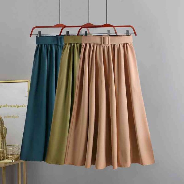 pleated classic a word skirts summer women skirt with belt thin solid color high waist retro loose mid-length 210420, Black
pleated classic a word skirts summer women skirt with belt thin solid color high waist retro loose mid-length 210420, Black