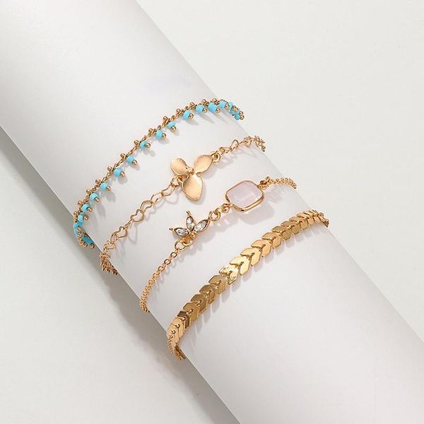 link, chain 4pcs lady fashion leaf love rice bead bracelet bohemian geometric tassel bracelets women bangles christmas jewelry, Black
link, chain 4pcs lady fashion leaf love rice bead bracelet bohemian geometric tassel bracelets women bangles christmas jewelry, Black