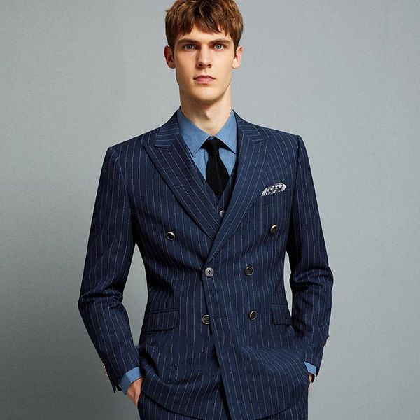 men's suits & blazers 2021 fashion design clothing for men navy blue stripes double-breasted slim fit casual wear 3 pieces(jacket+vest+, White;black
men's suits & blazers 2021 fashion design clothing for men navy blue stripes double-breasted slim fit casual wear 3 pieces(jacket+vest+, White;black