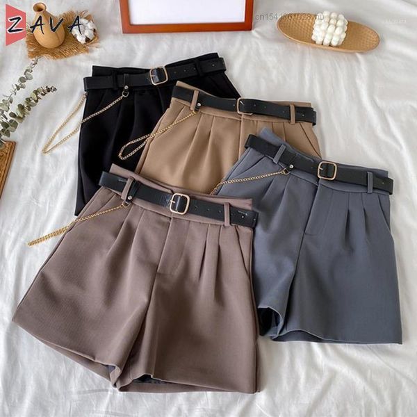 women's shorts 2021 zaraing high waist thin a-line suit female wide legged korean casual short pants office with belt, White;black
women's shorts 2021 zaraing high waist thin a-line suit female wide legged korean casual short pants office with belt, White;black