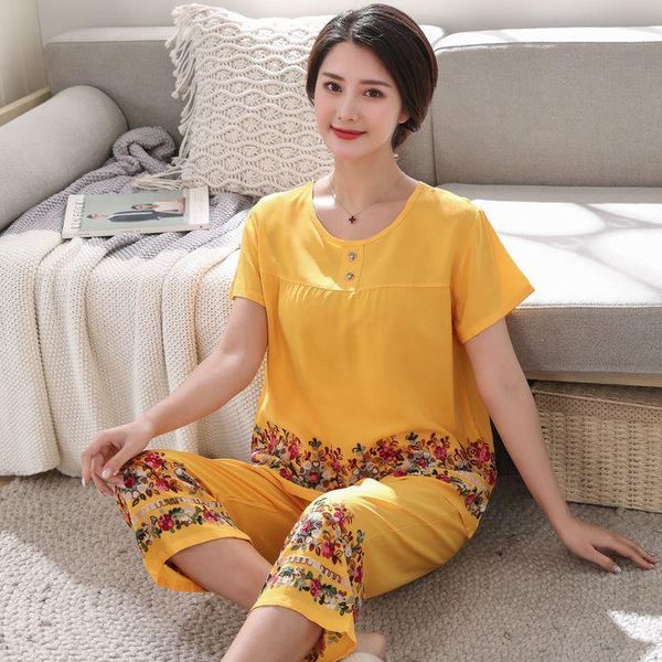 women's tracksuits short sleeve embroider flower pajamas set summer 3xl cotton pyjamas for mother soft home leisure wear bc988, Gray
women's tracksuits short sleeve embroider flower pajamas set summer 3xl cotton pyjamas for mother soft home leisure wear bc988, Gray
