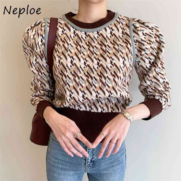 vintage plaid pattern panelled pullovers chic slim waist knitted femme sweater autumn o-neck all-match women 210422, White;black
vintage plaid pattern panelled pullovers chic slim waist knitted femme sweater autumn o-neck all-match women 210422, White;black