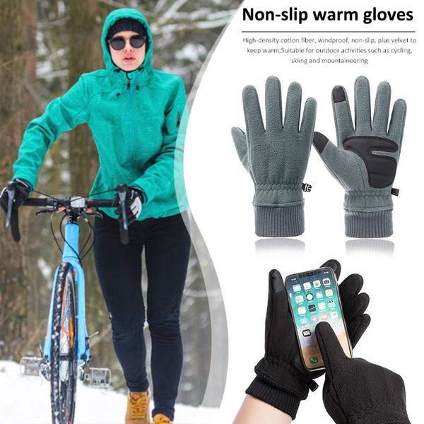 men touch screen driving gloves warm fleece ski windproof full finger cycling thermal, Black
men touch screen driving gloves warm fleece ski windproof full finger cycling thermal, Black