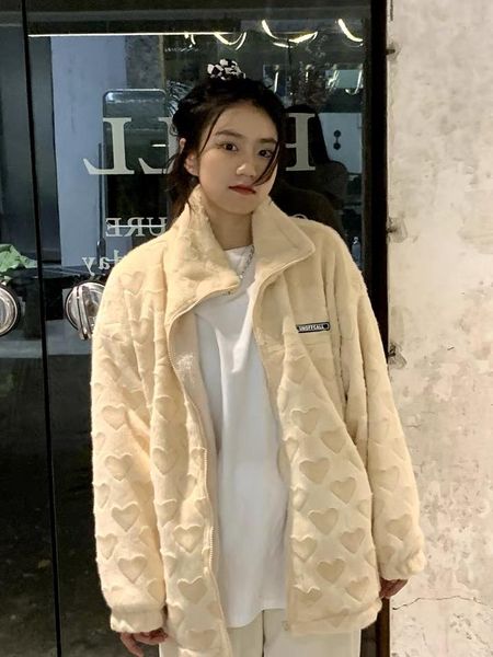 women's jackets heart pattern faux fur warm jacket for women winter thick zipper long sleeve loose ladies casual outwear, Black;brown
women's jackets heart pattern faux fur warm jacket for women winter thick zipper long sleeve loose ladies casual outwear, Black;brown
